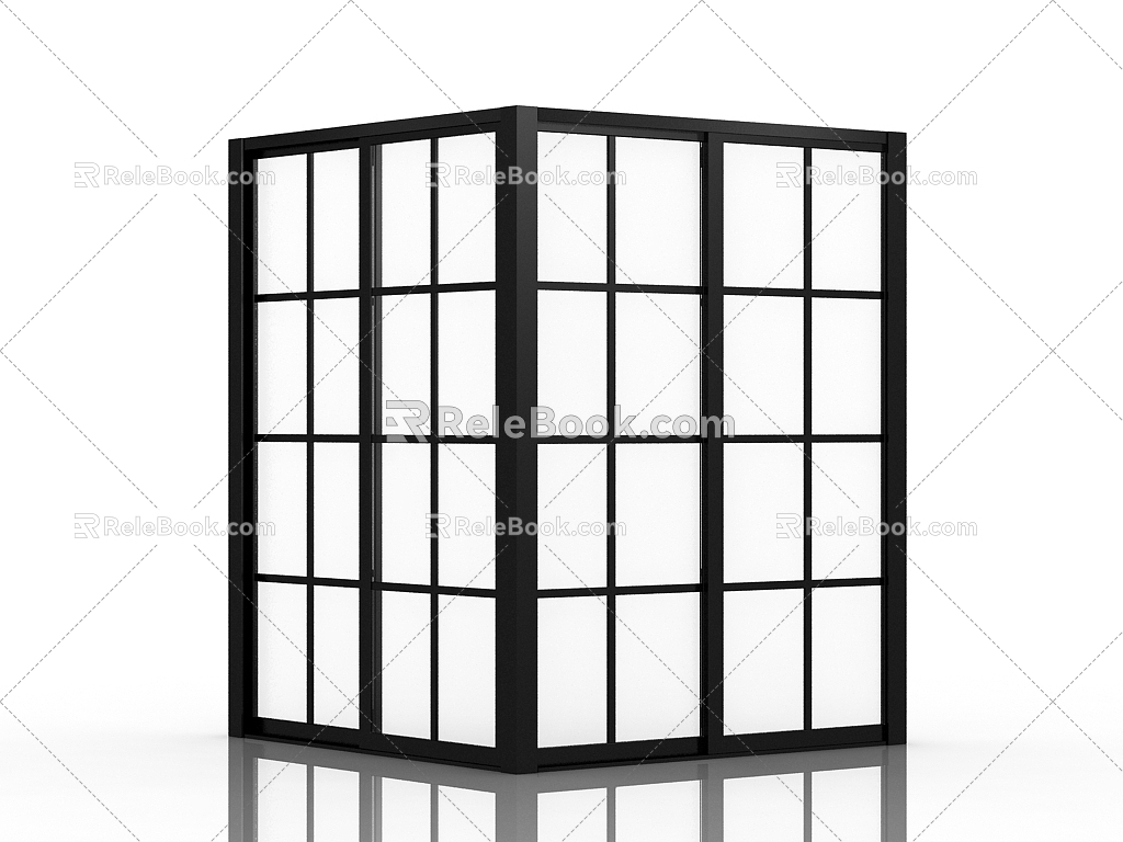 Modern corner sliding door 3d model