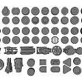 Modern mechanical parts and equipment 3d model