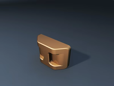 Modern Gold Reception Desk With Metallic Finish And Sleek Contemporary Design 3d model