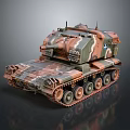3D Rendered Military Camouflage Tank With Cannon Tracks And Detailed Design