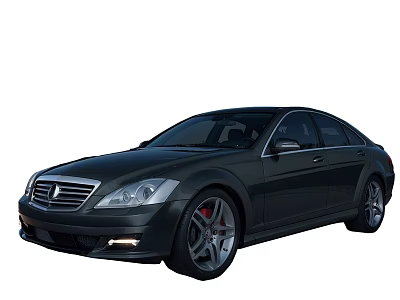 Black Mercedes Luxury Sedan With Sleek Body Sporty Rims And Chrome Accents 3d model