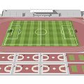 modern football field football field playground 3d model