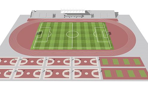 modern football field football field playground 3d model