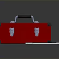 Red Industrial Toolbox With Adjustable Wrench For Equipment Maintenance Tasks