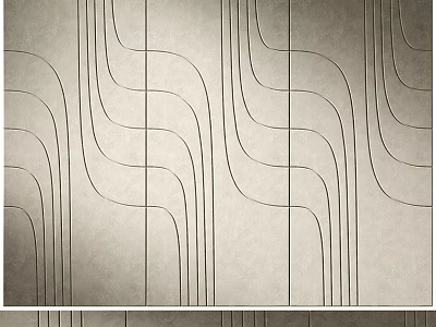 Modern Decorative Background Wall Featuring Curved Lines And Neutral Textured Surface Design 3d model
