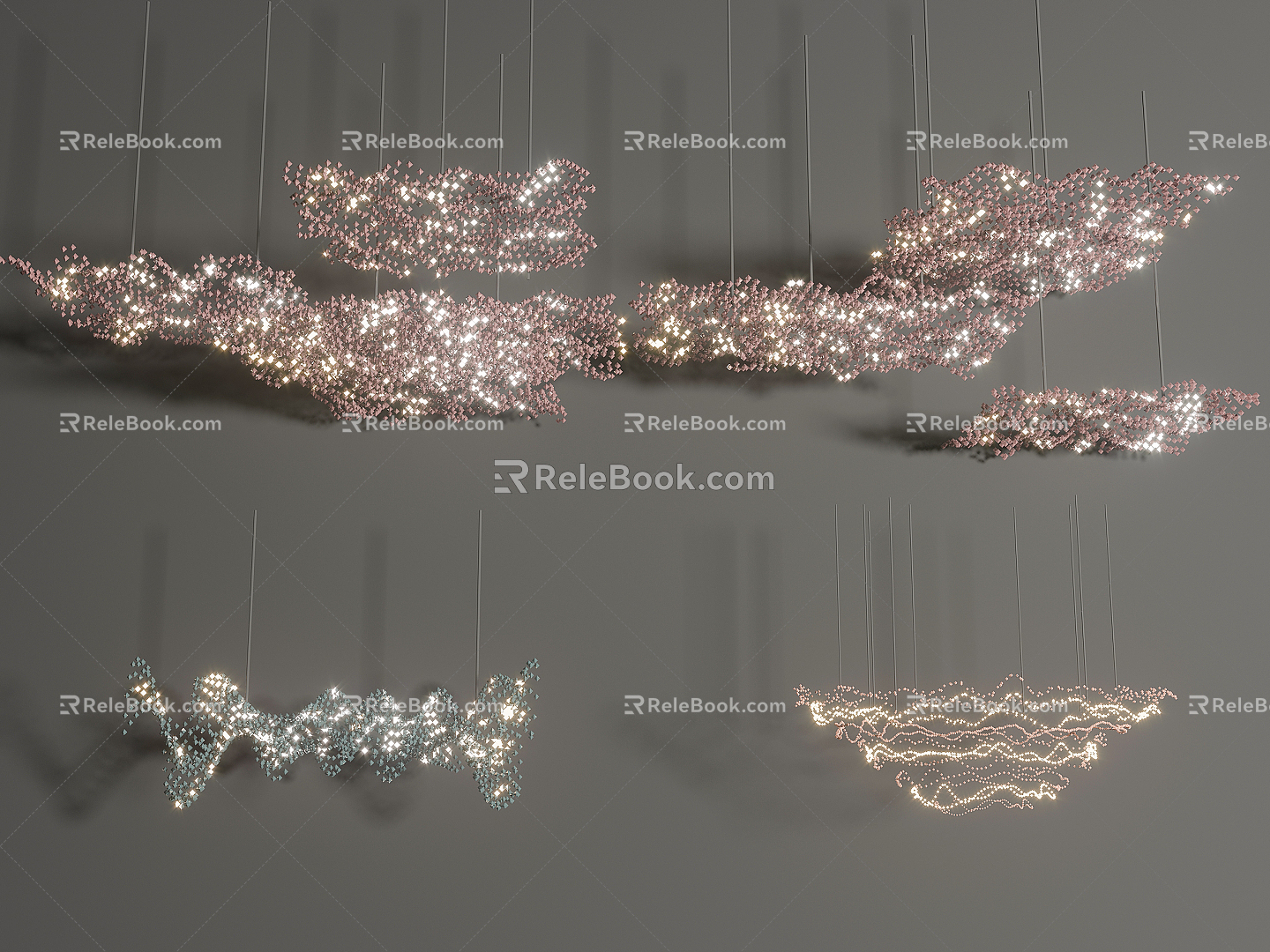 Modern crystal chandelier 3d model