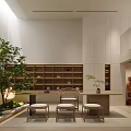 Modern Living Room Interior Design With Open Staircase Large TV White Sofa And Wooden Chairs