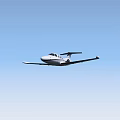 White Passenger Jet Flying in Clear Blue Sky with Smooth Aerodynamic Design