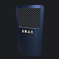 SWAT Tactical Protective Shield With Blue Frame And White Grid Design 3d model