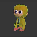 Modern game character cartoon monkey animation monkey 3d model