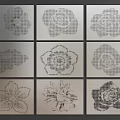Artistic Hand Drawn Floral Patterns Wall Decor For Home Decoration 3d model