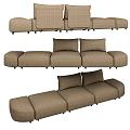 Modern Tan Sectional Sofa With Modular Design And Comfortable Cushioned Seats 3d model