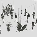 Heavy Duty Industrial Equipment Featuring Communication Towers Antennas And Satellite Dishes