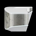 Modern Reception Desk With Sleek Curved Design And Natural Marble Texture