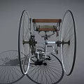 Vintage Tricycle Design Featuring Large Wheels Small Front Wheel Seat Chain And Headlight