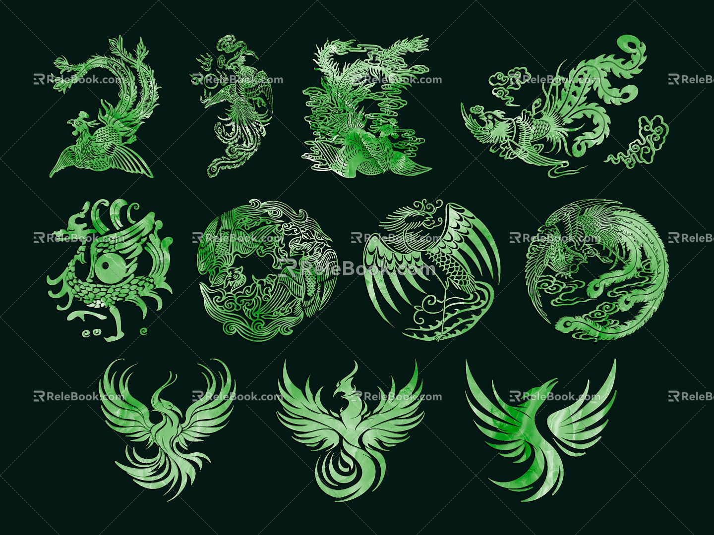 Phoenix National Tide Phoenix Phoenix Elements Classical Phoenix Undead Bird King of Birds Firebird Color Phoenix Phoenix Yu Pei Phoenix Tattoo Phoenix Decoration 3d model