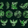 Phoenix National Tide Phoenix Phoenix Elements Classical Phoenix Undead Bird King of Birds Firebird Color Phoenix Phoenix Yu Pei Phoenix Tattoo Phoenix Decoration 3d model