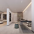 Modern Living Room Interior Design With Large Window Sofa Round Coffee Table And Curved Chair