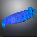Natural Blue Stone With Textured Surface And Reflective Display On Black Background