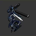 Blue Mech Robot Character Design For Game And Movie Scenes