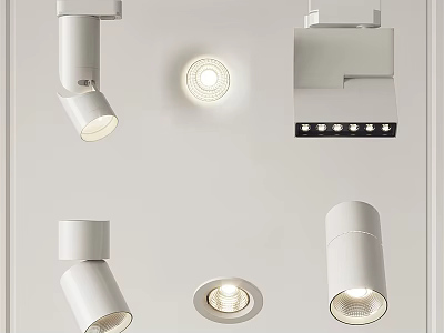 Modern Downlights and Spotlights with Various Designs for Home Ceiling Lighting 3d model