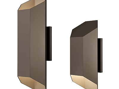 Modern Geometric Wall Lights Featuring Dark Finish And Illuminated Base 3d model