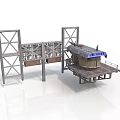 Large Industrial Filter Equipment With Metal Frame Circular Structure And Platform