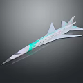 Futuristic Concept Aircraft With Sleek White Body And Light Green Accents