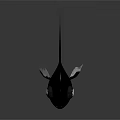 Black Fish Sculpture With Silver Accents Modern Decorative Art On Gray Background