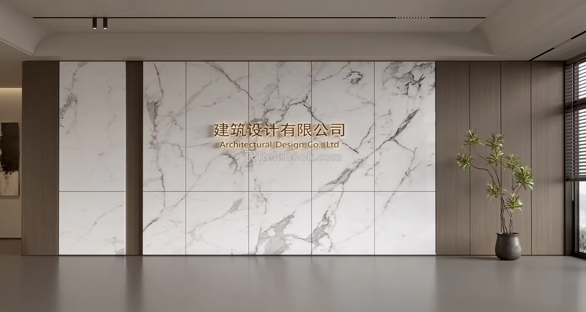 Modern Front Desk Background Wall Simple Background Wall Front Desk Reception Area Background Wall Company Front Desk Background Wall 3d model