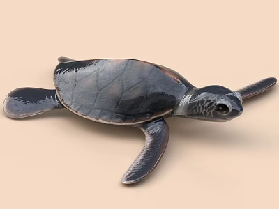 Baby Sea Turtle With Smooth Shell And Flippers 3d model