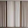 Modern Beige and White Window Curtains with Textured Fabric and Vertical Panels