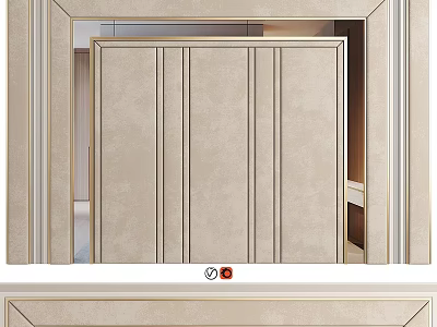 Elegant Modern Beige Wall Hanging With Vertical Stripes Design For Home Decor 3d model