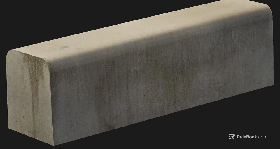 Durable Roadside Concrete Curb for Traffic Safety and Road Infrastructure 3d model 