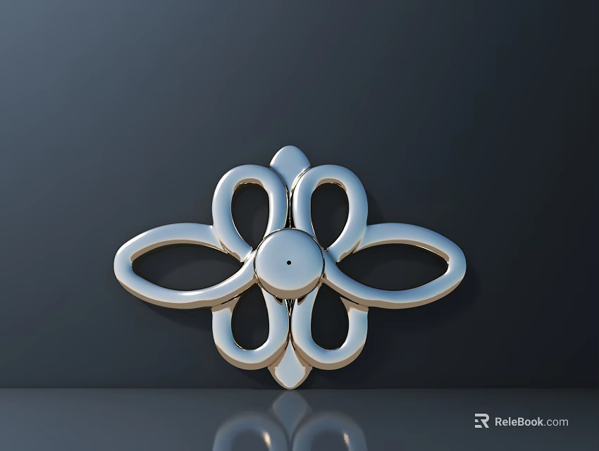 Hardware Tools Silver Flower Shaped Metallic Decorative Ring Structure Piece 3d model 