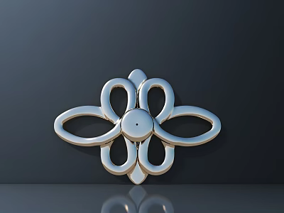 Hardware Tools Silver Flower Shaped Metallic Decorative Ring Structure Piece 3d model
