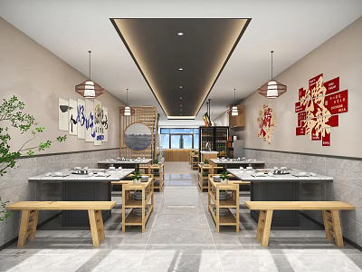 Hot pot shop snack shop noodle shop dumpling shop fast food shop shaxian snacks 3d model