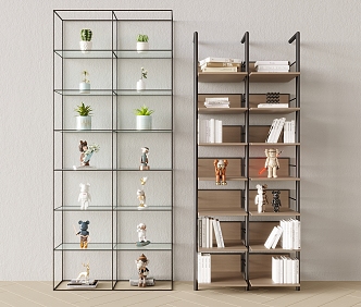 Modern Storage Rack Bookshelf Bookcase Decorative Rack 3d model