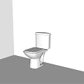 Modern White Toilet In Simple Bathroom With Light Gray Walls And Floor