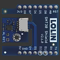 NANO Circuit Board With Blue PCB Electronic Components And Pin Headers on Black Background 3d model