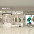 HONGYING Clothing Store Front With Glass Doors Mannequins Clothing Displays And Green Plants