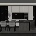 Restaurant Sideboard Island Table 3d model