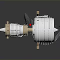 Industrial Equipment Metallic Turbine Structure With Rotating Blades And Support Frame Design
