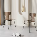 Sleek Transparent Acrylic Accent Chairs With Black Metal Legs In Modern Interior Design