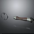 Stainless Steel Knife With Wooden Handle And Decorative Metal Ring
