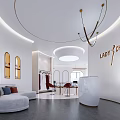 Modern Luxury Public Office Interior Space With Elegant Sofa And Stylish Chandelier