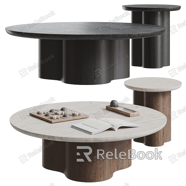 Middle-ancient style coffee table combination coffee table side table mother coffee table wood rock board model