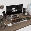 Modern Desktop Computer Monitor Computer Host Office Supplies Digital Products 3d model