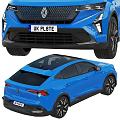 Blue Sporty SUV Car With Sleek Modern Design Front Rear Views And Exterior Details