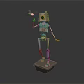 modern robot unicycle robot twin-wheeled robot 3d model